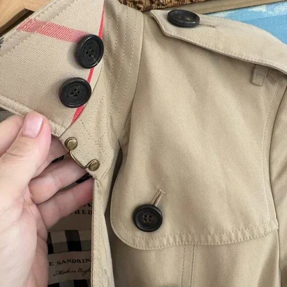 Burberry The Sandringham Heritage Trench Short Coat England Size US 0 XS - Picture 10 of 16